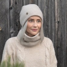 Davvin Sigrid Rund Hals-Stor Lys Beige