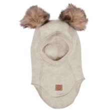 Wool Fullface w. Pom Pom - Melange Offwhite