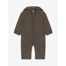Pram Suit Ears Wool Fleece - Brown Melange
