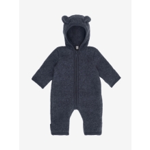 Pram Suit Ears Wool Fleece - Ombre Blue Melange