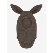 Huttelihut Balaclava Ears Wool Rib - Brown Melange