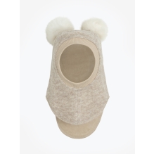 Huttelihut Balaclava Wool Alpaca Pompoms - Sand Melange